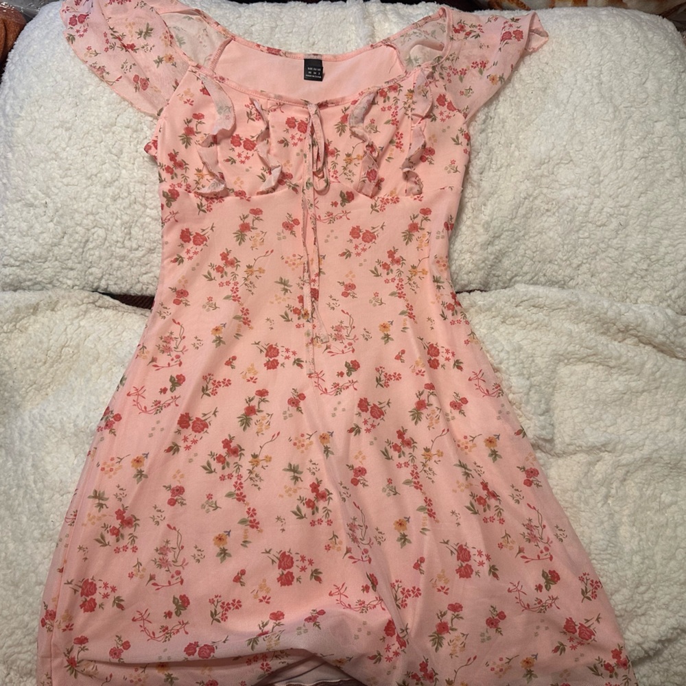 Amazon Pink Floral Midi Dress